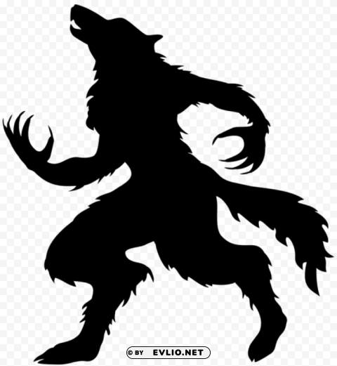 halloween werewolf silhouette Clear Background PNG with Isolation