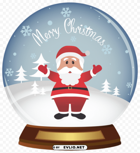 christmas santa snowglobe Transparent Background PNG Isolated Character
