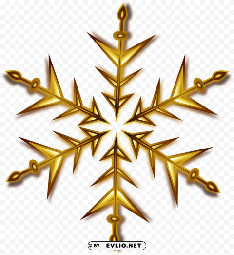 gold snowflake Transparent PNG Isolated Element PNG transparent with Clear Background ID 77d5e81a