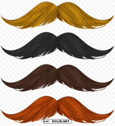 mustache set HighResolution PNG Isolated Illustration
