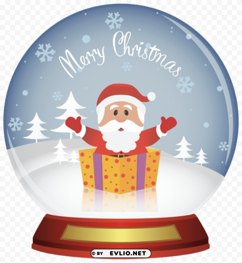 santa christmas snowglobe Transparent Background PNG Isolated Design
