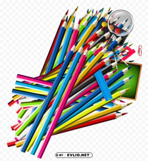 school pencil decor PNG for educational projects