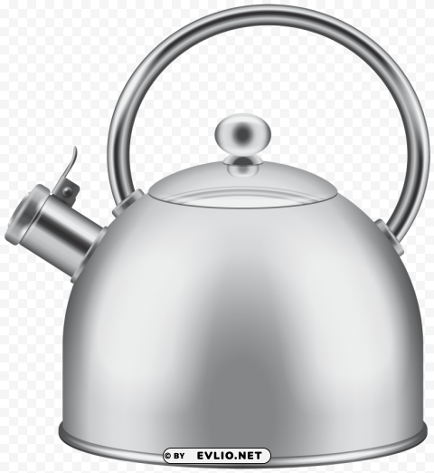 silver kettle PNG Image with Transparent Background Isolation