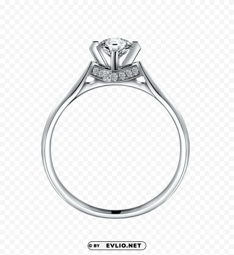 silver ring with diamond PNG for online use