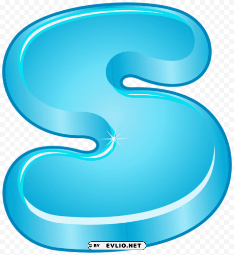 sky blue cartoon number five Transparent PNG Object Isolation