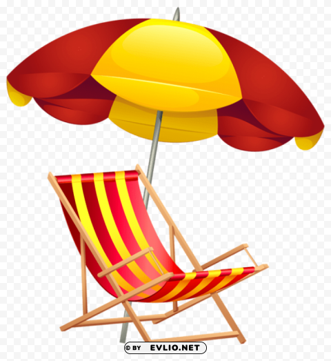 beach chair and umbrella PNG images with no background assortment