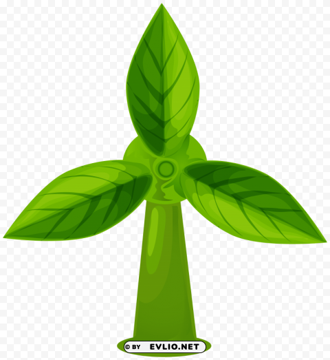 green wind turbine PNG free transparent