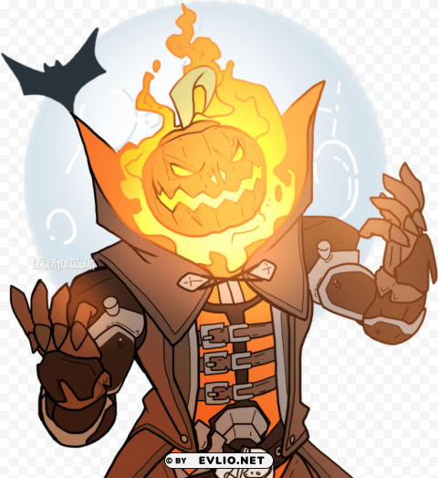 overwatch drawings reaper pumpkin Isolated Artwork on Transparent Background PNG