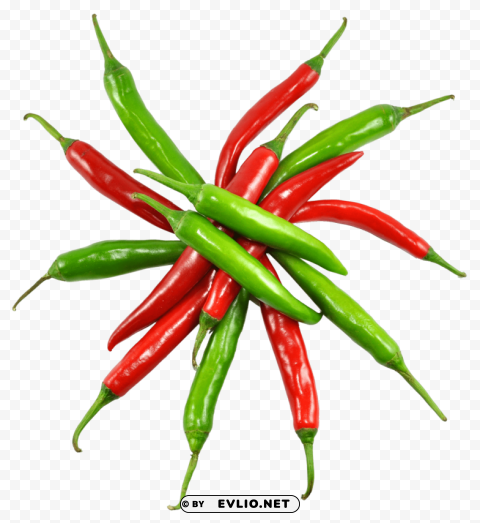red and green chilli Transparent PNG Isolated Subject Matter