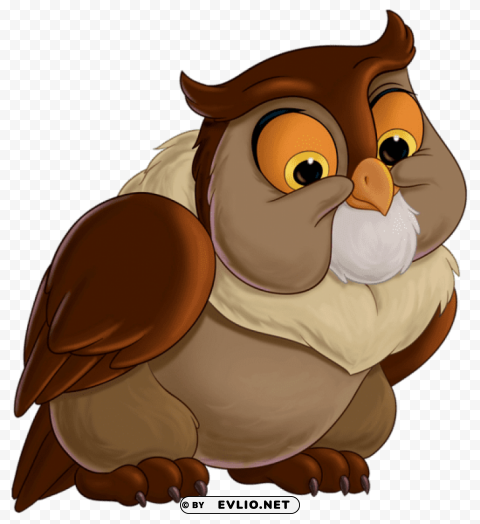 bambi friend owl Isolated Design Element in Clear Transparent PNG