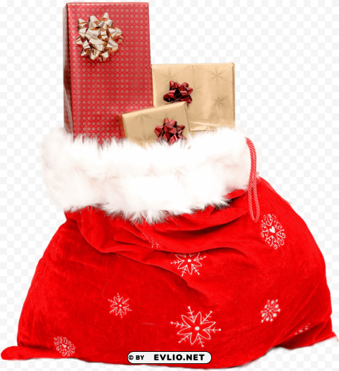 Transparent Background PNG of Christmas Sack Gift Clean Background Isolated PNG Graphic Detail - Image ID 967c66a3