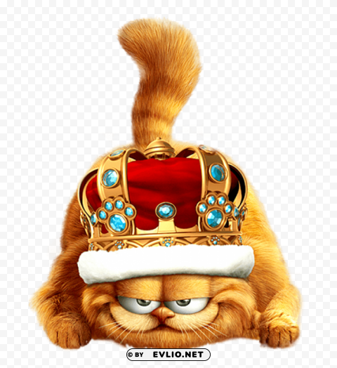 Garfield King Ture Isolated PNG Element With Clear Transparency