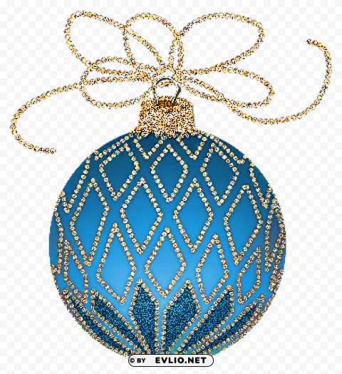 christmas blue and gold ornament Isolated Graphic in Transparent PNG Format