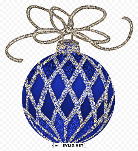 christmas blue and silver ornament Isolated Graphic on Clear Background PNG