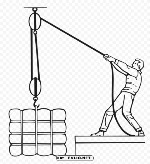 man lifting a pack with a pulley PNG transparent images mega collection