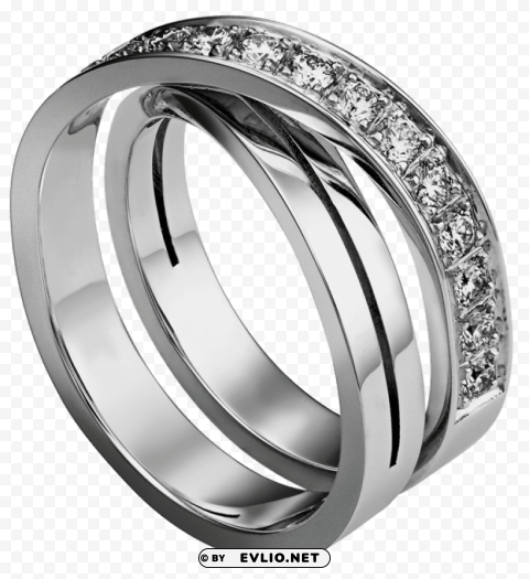 silver ring with diamonds HighQuality Transparent PNG Isolation