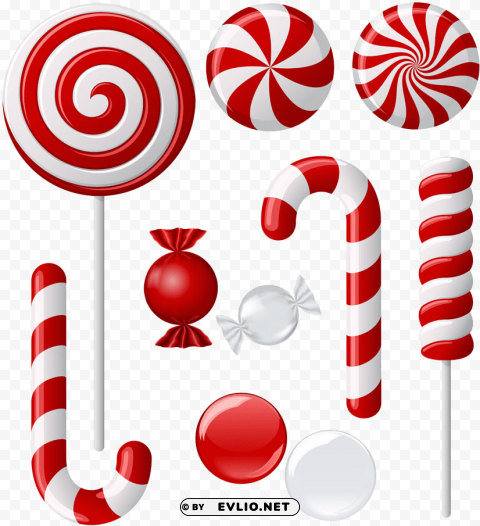 cartoon candy canes - christmas lollipop vector PNG images with transparent canvas assortment