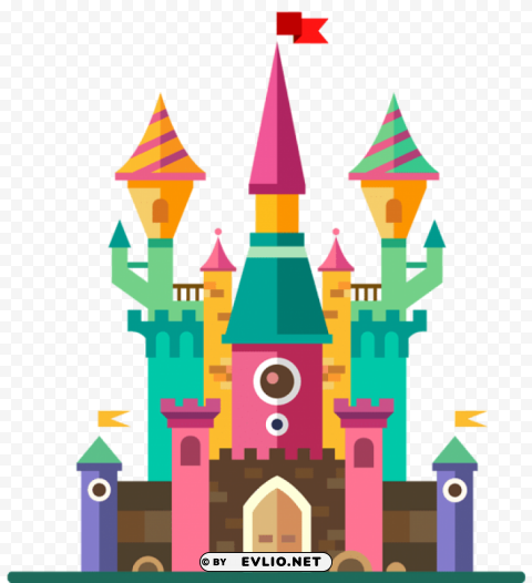 cute castle Isolated Graphic on Clear Background PNG