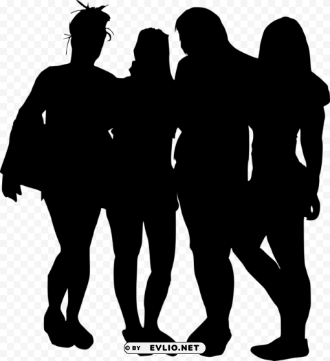 girl group hoto posing silhouette PNG Isolated Object with Clarity