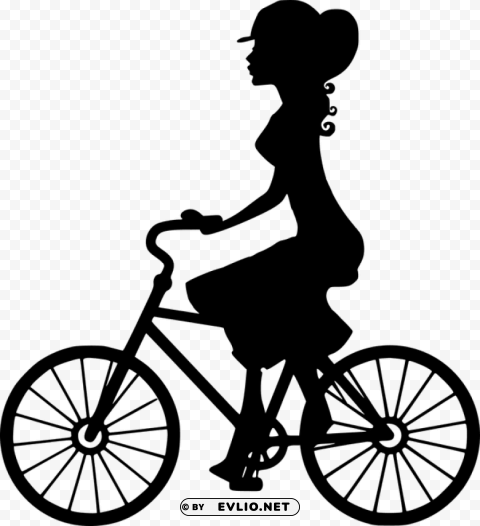 girl on bike silhouette Transparent PNG download