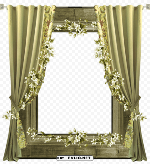 greenframe with curtain Isolated Subject in Transparent PNG