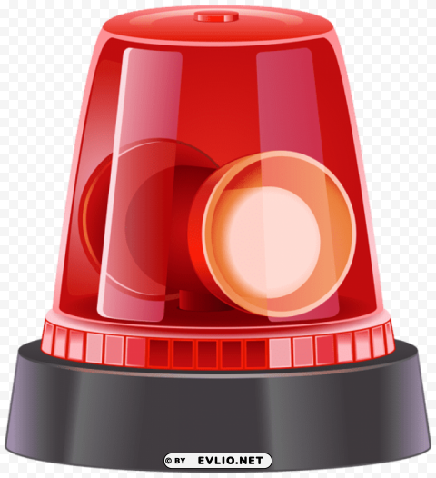 red police siren Clean Background Isolated PNG Graphic Detail