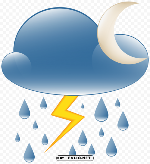 thundery showers night weather icon PNG photo with transparency