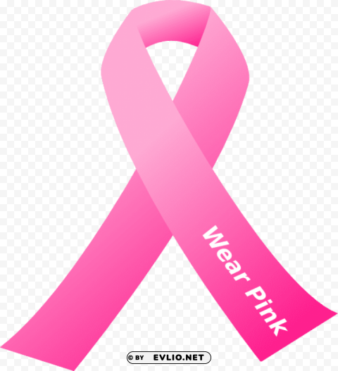 breast cancer ribbon wear pink Transparent Background Isolated PNG Art