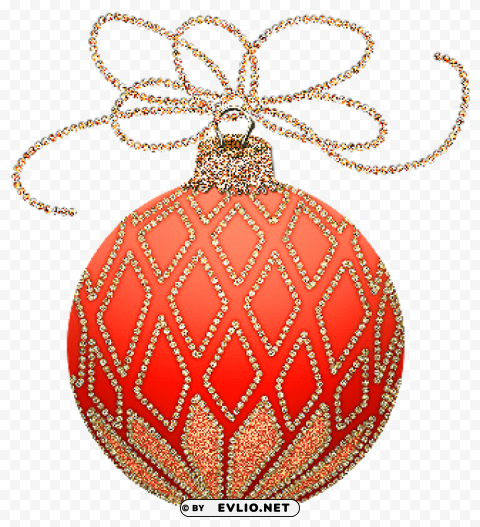christmas orange and gold ornament Isolated Graphic on HighResolution Transparent PNG