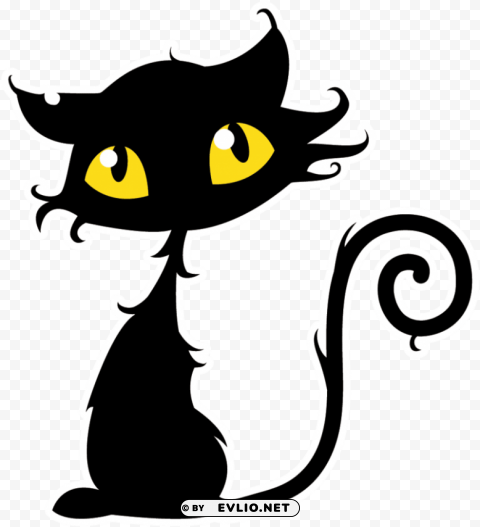 Halloween Black Cat Vector PNG Pictures With Alpha Transparency