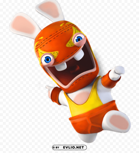 rabbid orange hero outfit PNG Image with Clear Background Isolation