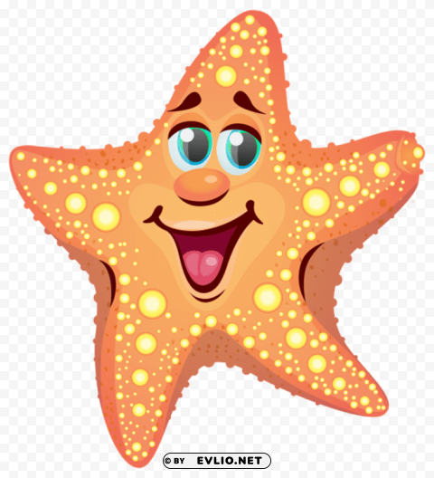 cartoon starfish Clear Background Isolated PNG Object