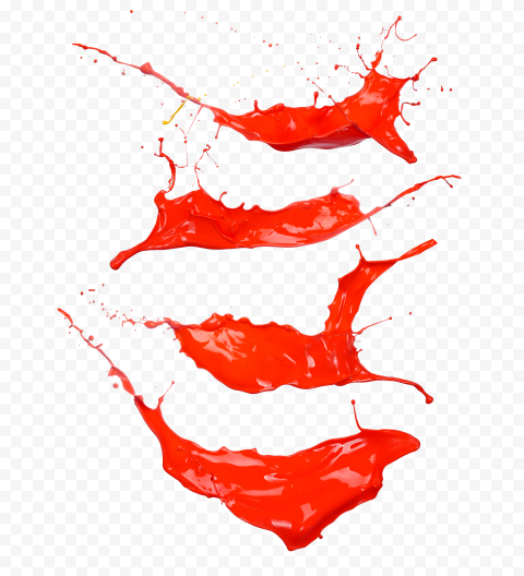 HD 3D Red Paints Splash Isolated Graphic on Transparent PNG