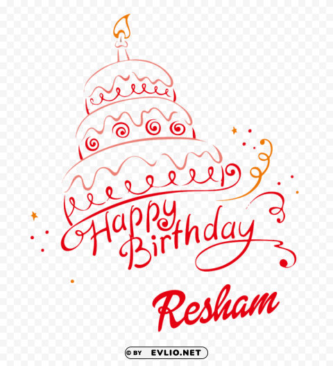 resham happy birthday name png Transparent graphics