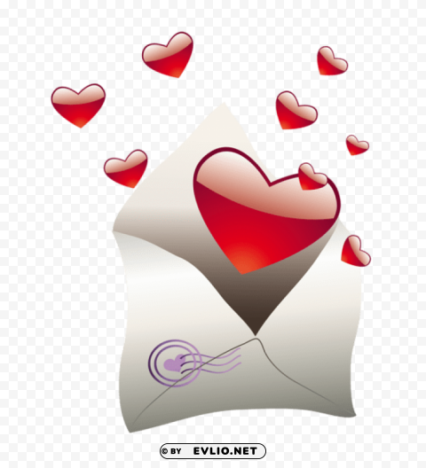 valentines day hearts letter PNG Illustration Isolated on Transparent Backdrop
