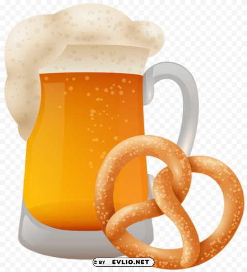 bretzel with beer mug Transparent PNG images database