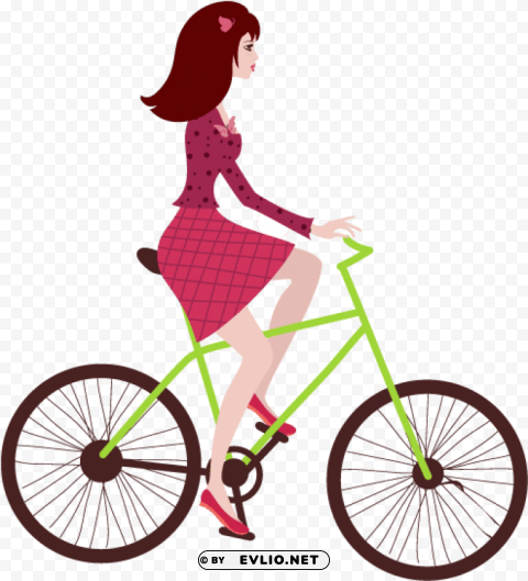 riding a bike cartoon Isolated Item with Transparent PNG Background