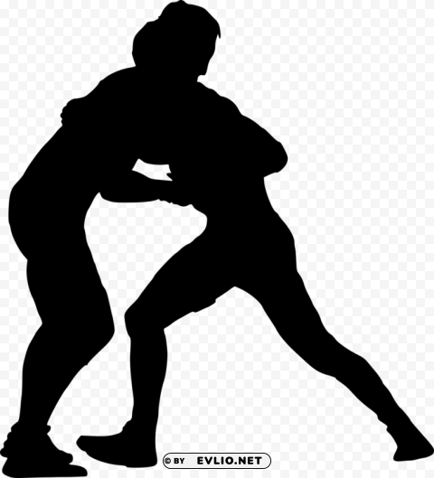 sport wrestling silhouette PNG no watermark