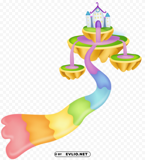  rainbow castle Isolated Character on Transparent PNG clipart png photo - f929e379