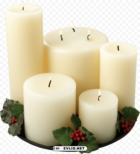 White Candles PNG File With No Watermark