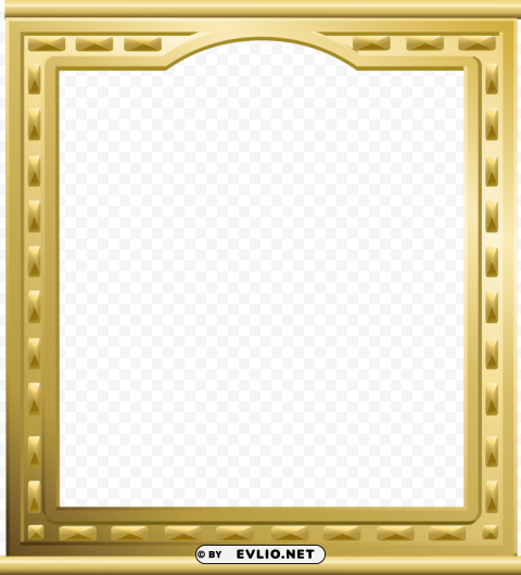 Gold Frame A4 PNG Image Isolated On Clear Backdrop