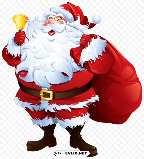 santa claus with bell and bag PNG files with alpha channel assortment