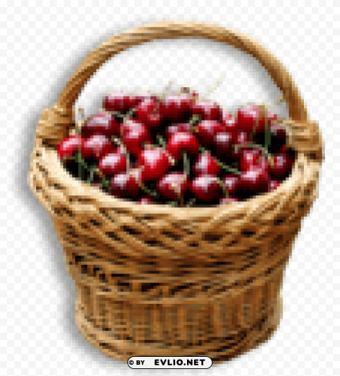 cherry basket Isolated Design in Transparent Background PNG clipart png photo - 3be2910d