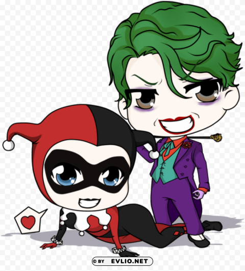 guason y harley quinn Isolated Artwork on HighQuality Transparent PNG