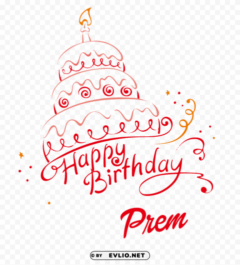 prem happy birthday name Clear PNG graphics