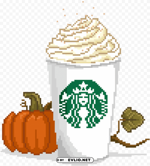 pumpkin spice latte pixel art Isolated Artwork in Transparent PNG Format