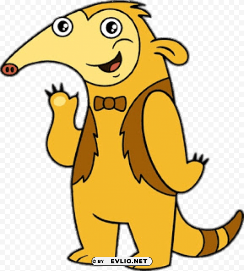 oto the anteater waving hello HighResolution Transparent PNG Isolation