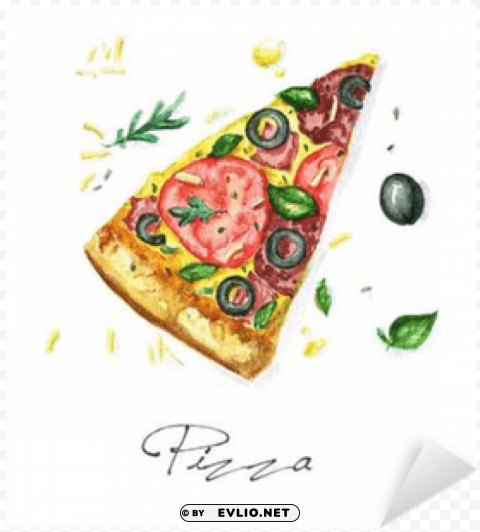 pizza con acuarela PNG images with clear background
