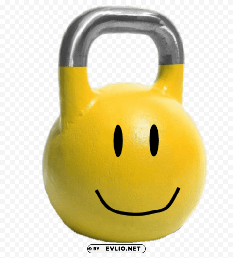 smiley kettlebell PNG Graphic Isolated on Clear Backdrop