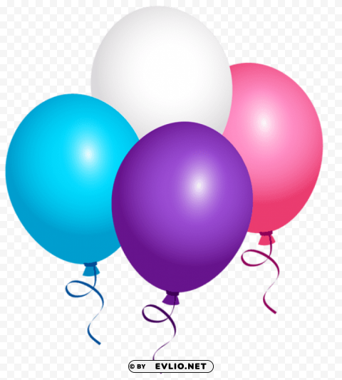 flying balloons PNG images with transparent elements pack